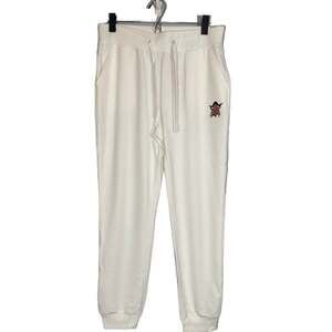 Badgley Mischka Women’s White French Terry Joggers Face Logo Artwork Size Medium